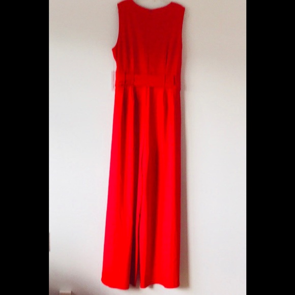 Beautiful Red Slit Leg Jumpsuit - Picture 4 of 5